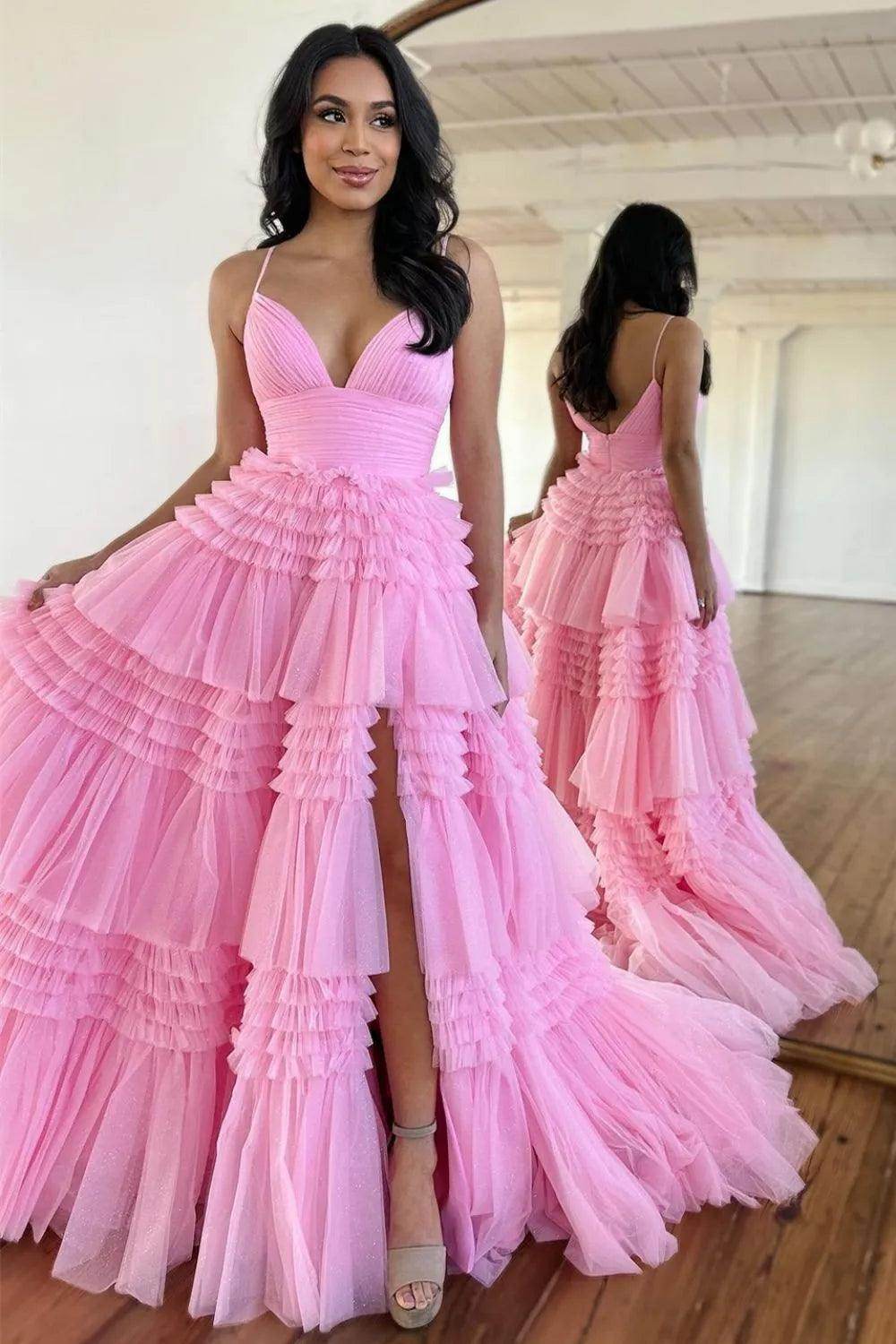 Ball Gown Sweep-Brush Train Tulle Prom Dress CS0702 - COCOMELODY